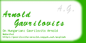 arnold gavrilovits business card